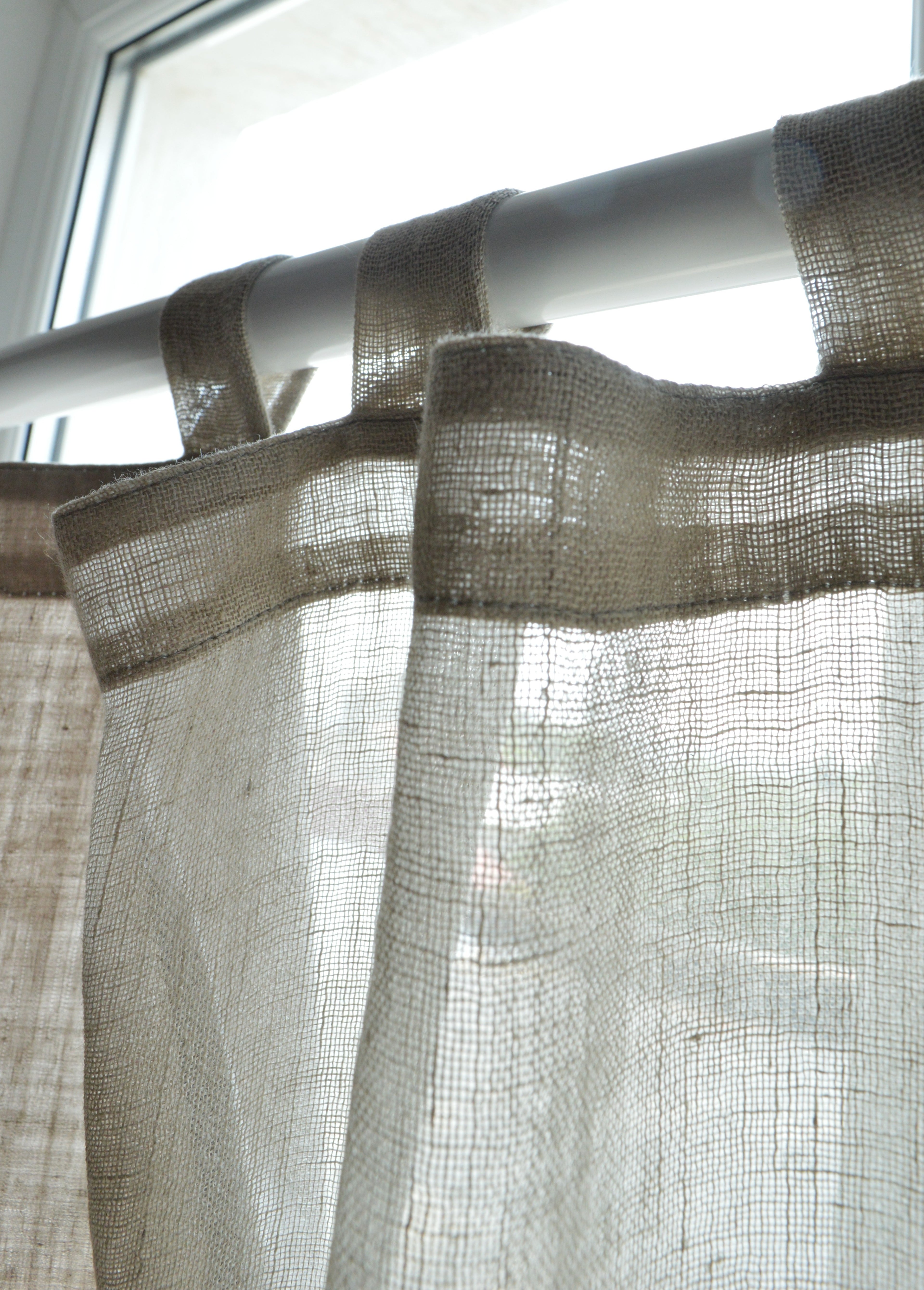 Pojagi-Style Linen & Cotton Curtain with Tabs – Geometric Patchwork (36" x 57")