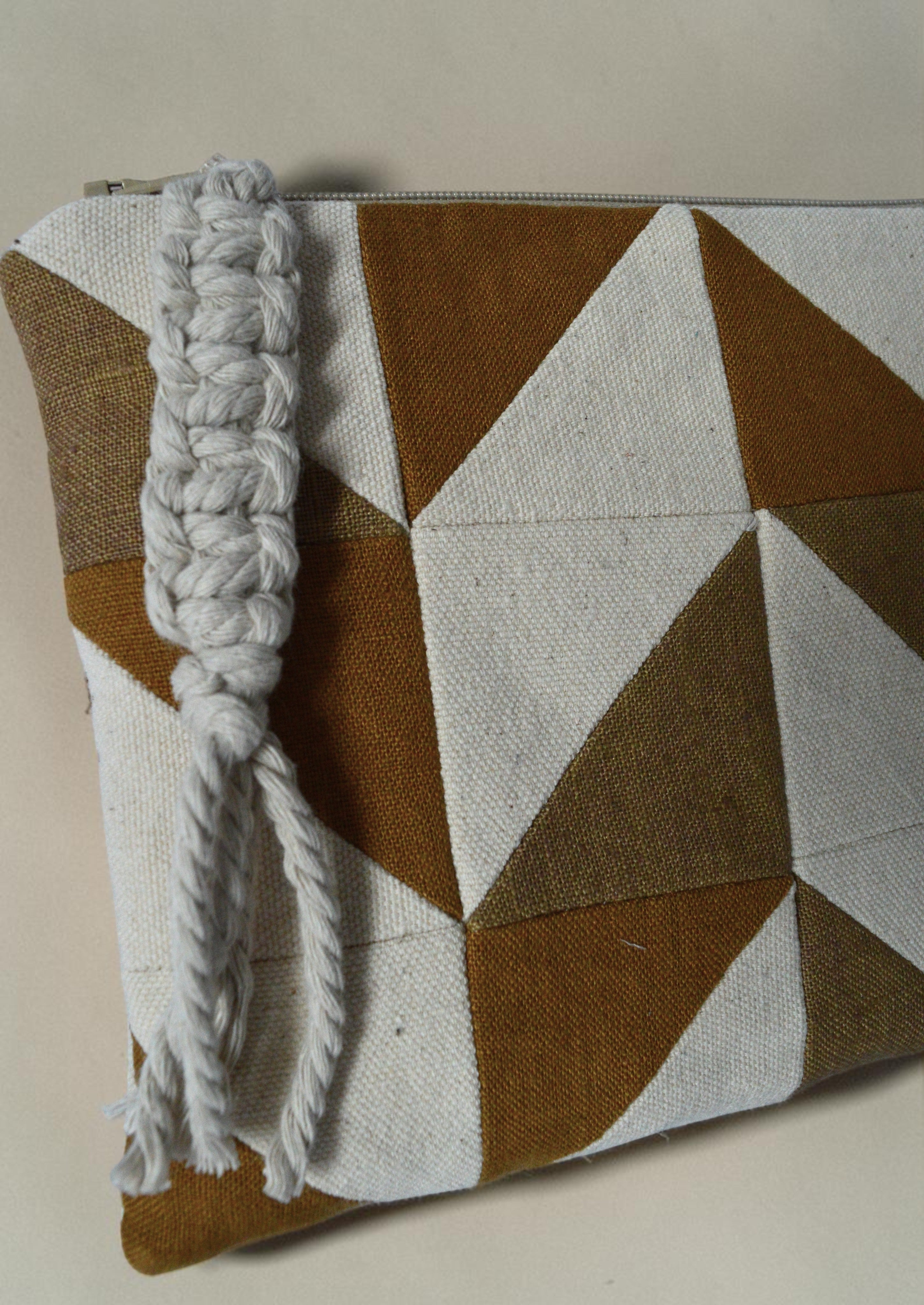 Quilted Travel Pouch Set | Linen Cosmetic Bag Set