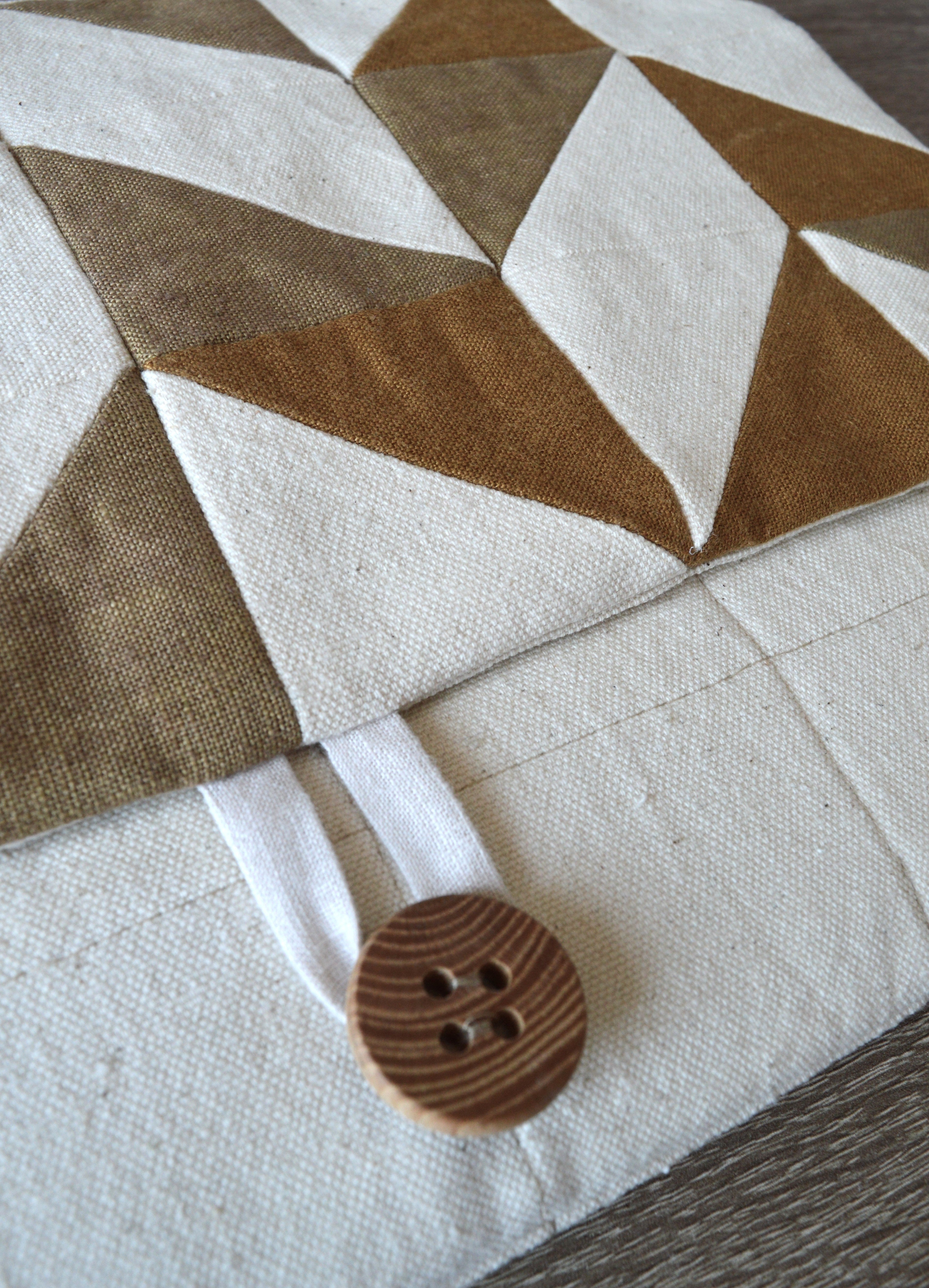 Earthy tones Quilted Laptop Sleeve | Handmade Linen Patchwork Laptop Case