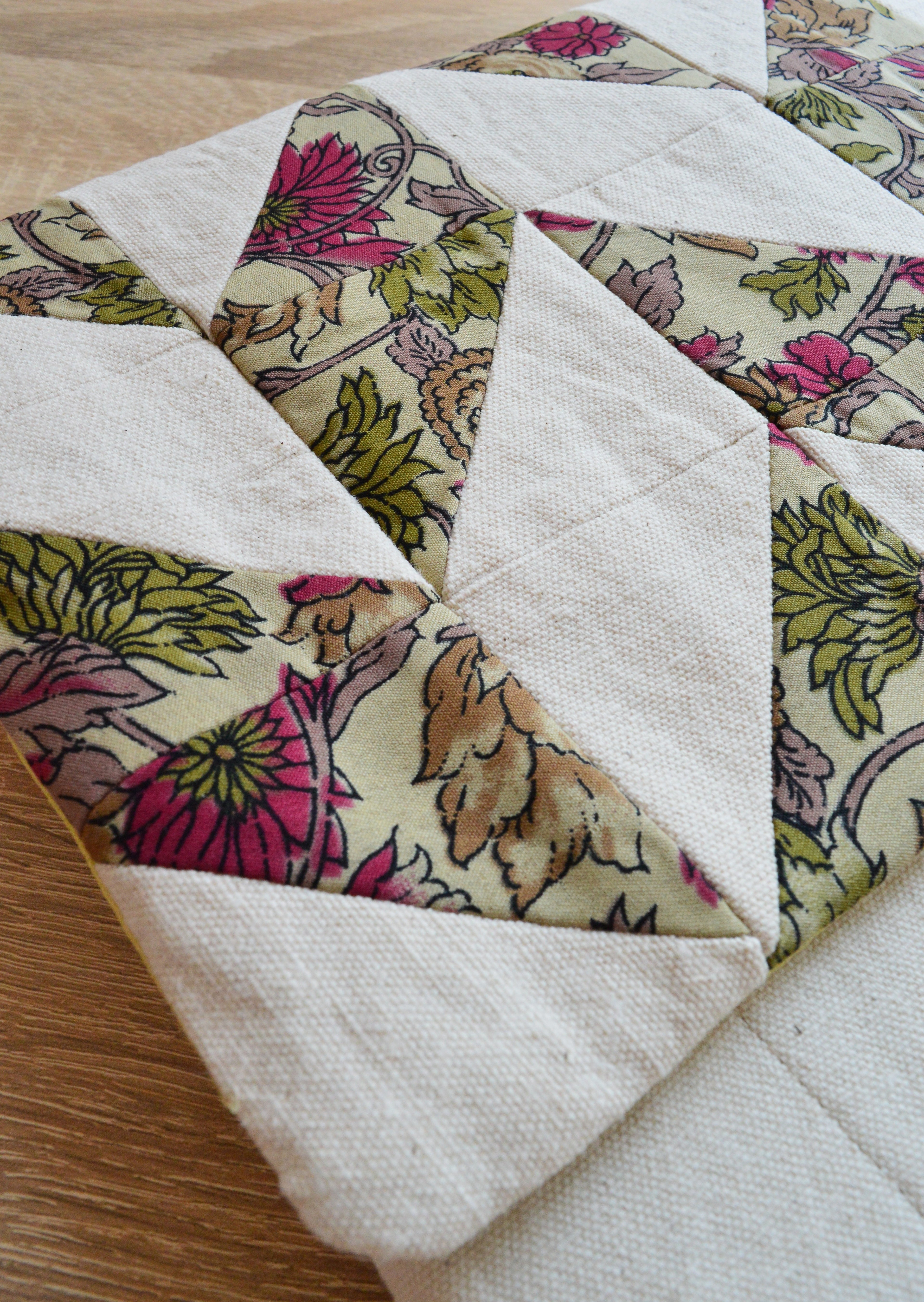 Quilted Laptop Sleeve | Handmade Patchwork Case in Floral Minimalism