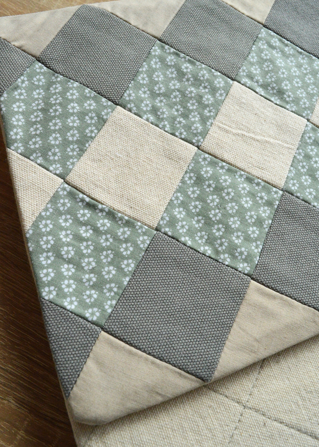 Sage Green Geometric Patchwork Laptop Sleeve 13 14 inch
