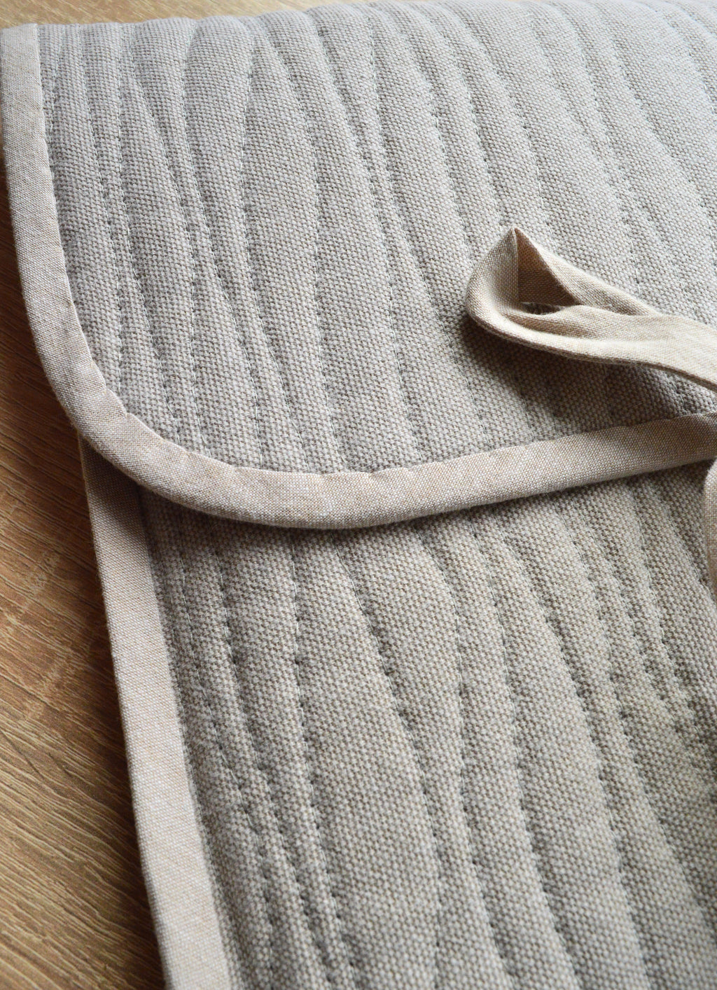 Minimalist Quilted Laptop Sleeve 13 14 inch | Beige Cotton Case