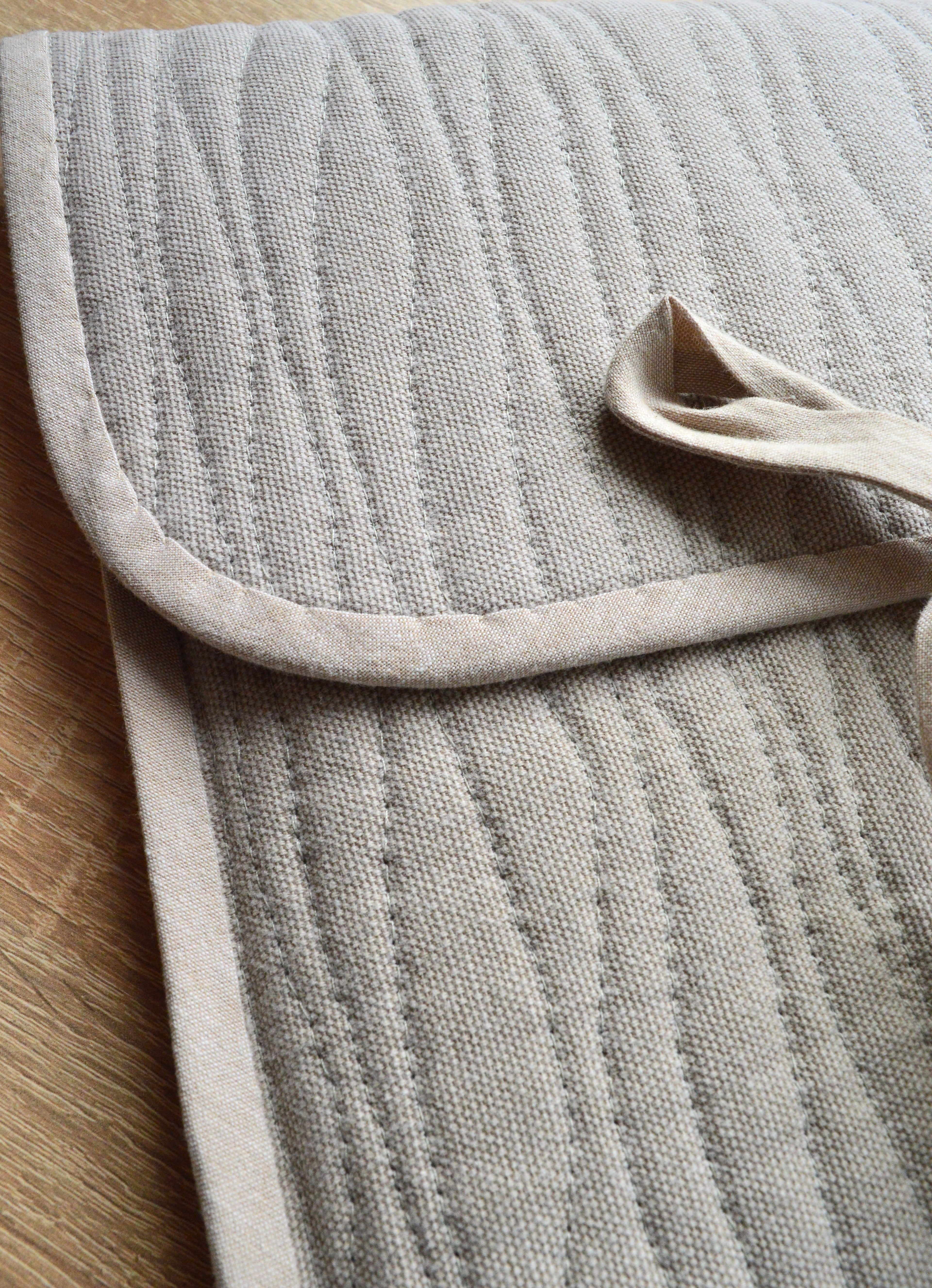 Minimalist Quilted Laptop Sleeve 13 14 inch | Beige Cotton Case