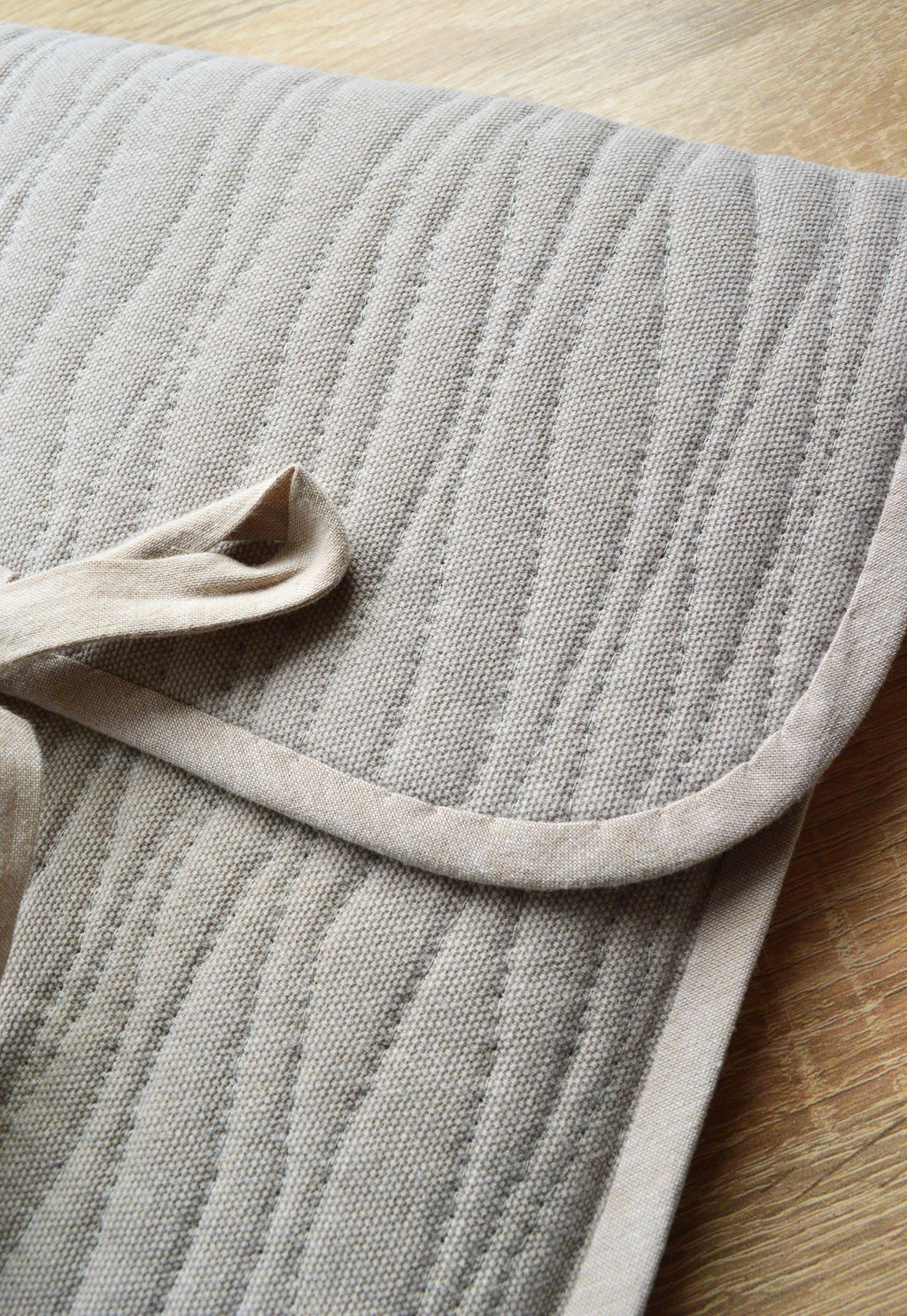 Minimalist Quilted Laptop Sleeve 13 14 inch | Beige Cotton Case