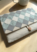 Sage Green Geometric Patchwork Laptop Sleeve 13 14 inch
